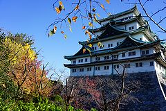 名古屋城と紅葉
