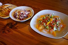 Kitchen-lab KACOM ホタテのカルパッチョと鹿肉のタルタル