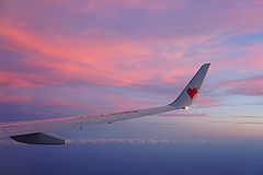 スカイマーク021便からの夕焼け