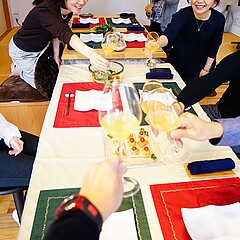 安ワイン道場 自宅宴会 乾杯