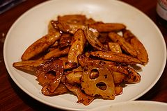 軽井沢 ゴボウとレンコンの炒めもの
