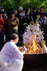 星川杉山神社のどんど焼き